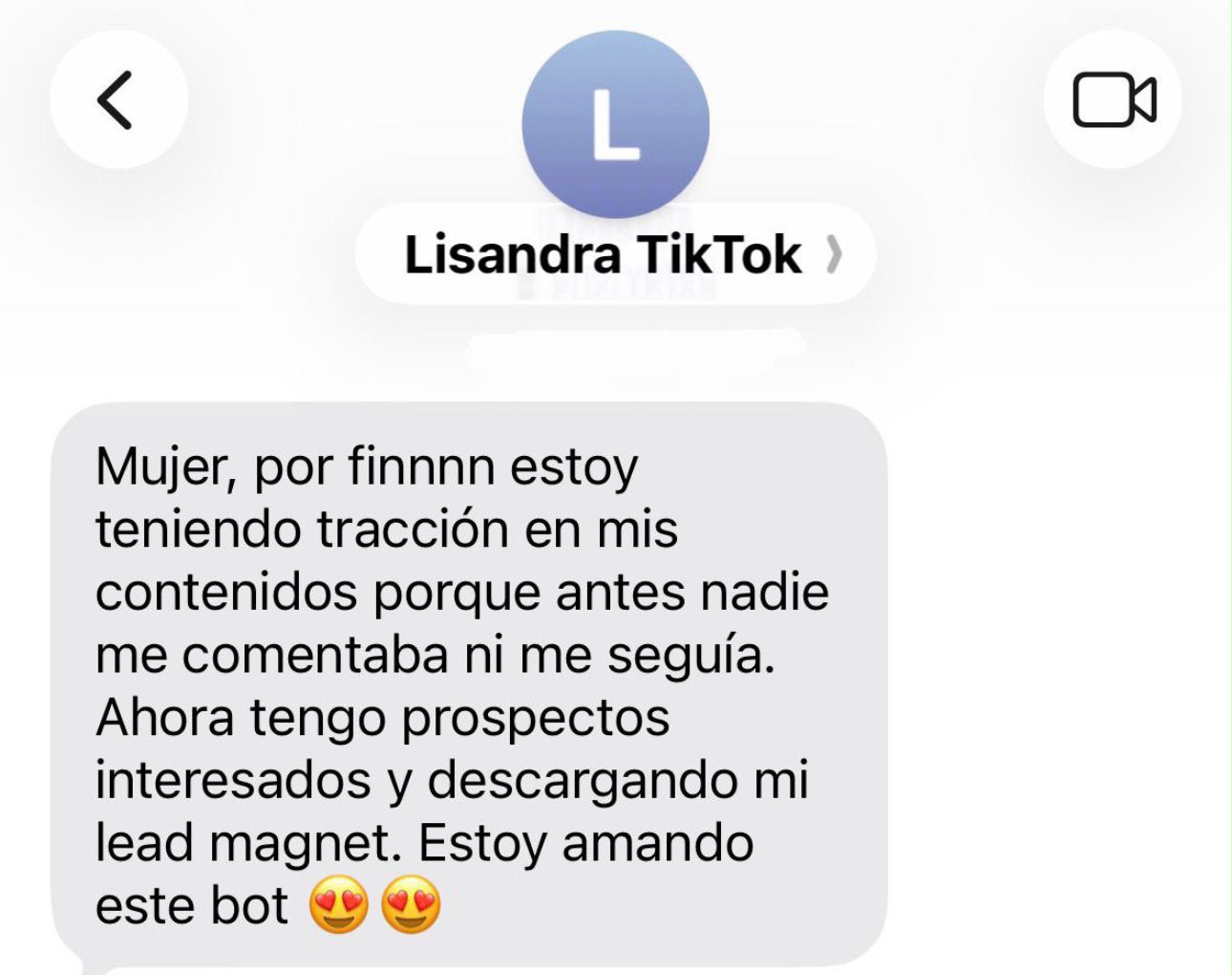 Resultado real de Lisandra — Prospectos y lead magnet